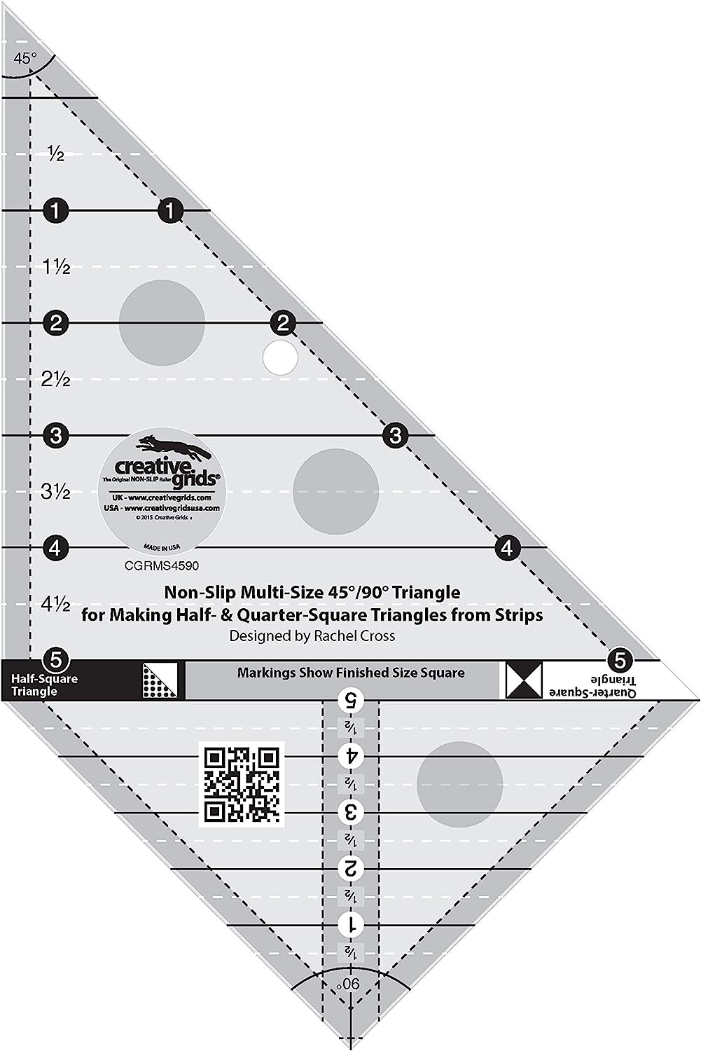 creative-grids-45-_ Non Slip Multi-Size 45°/90° Triangle
