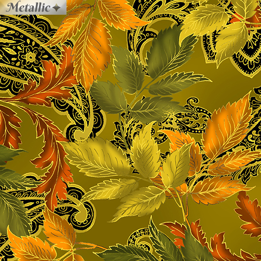 9743M-49 Radiant Leaves olive