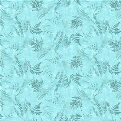 En Bleu Digital Ferns - aqua